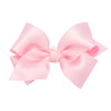 Wee Ones Girls' Classic French Satin Hair Bow On A Weestay Clip With A Knot Wrap Center, Small, Light Pink