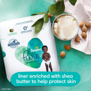 Pampers Baby Diapers - Pure Protection - Size 7, 36 Count, For Up To 100% Leakproof, Premium Plant-Based Skin Protection