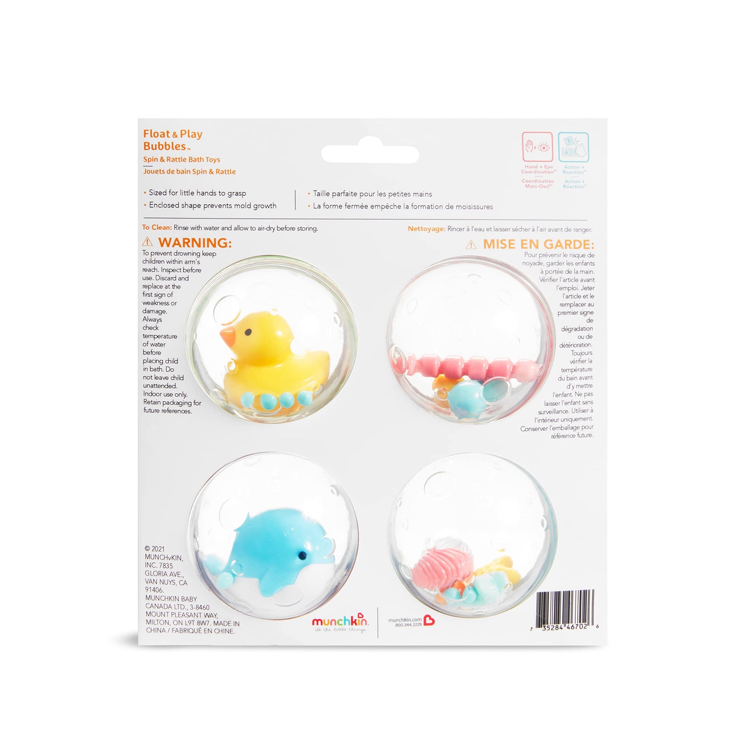 Munchkin Float & Play Bubbles Baby and Toddler Bath Toy, 4 Count