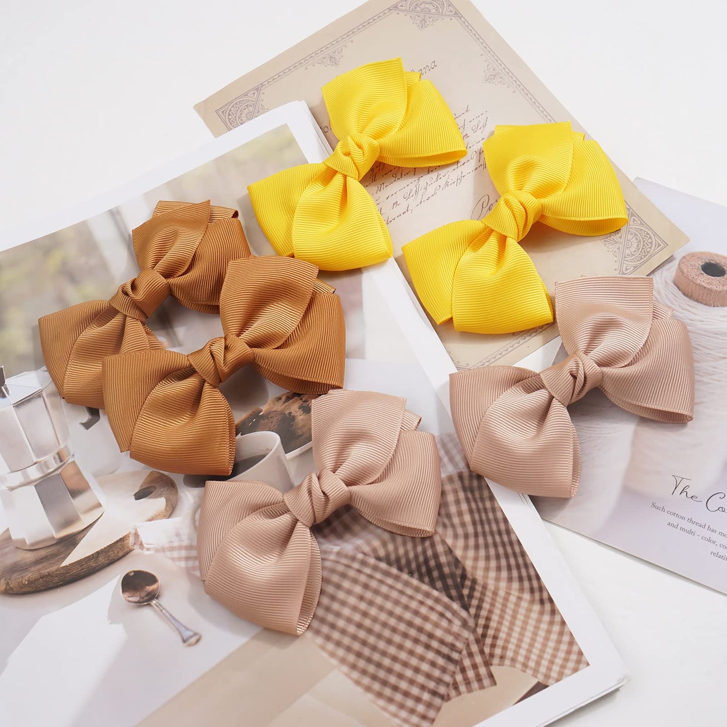 C Llot40Pcs 4 Inch Hair Bows For Girls Grosgrain Ribbon Toddler Hair Bows Alligator Clips For Baby Girls Kids Teens Back To Sch