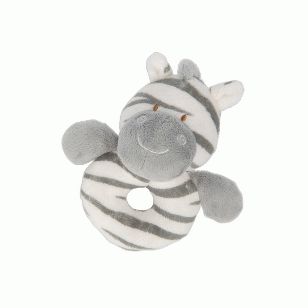 Zooma Zebra soft plush babys ring rattle by Suki Baby