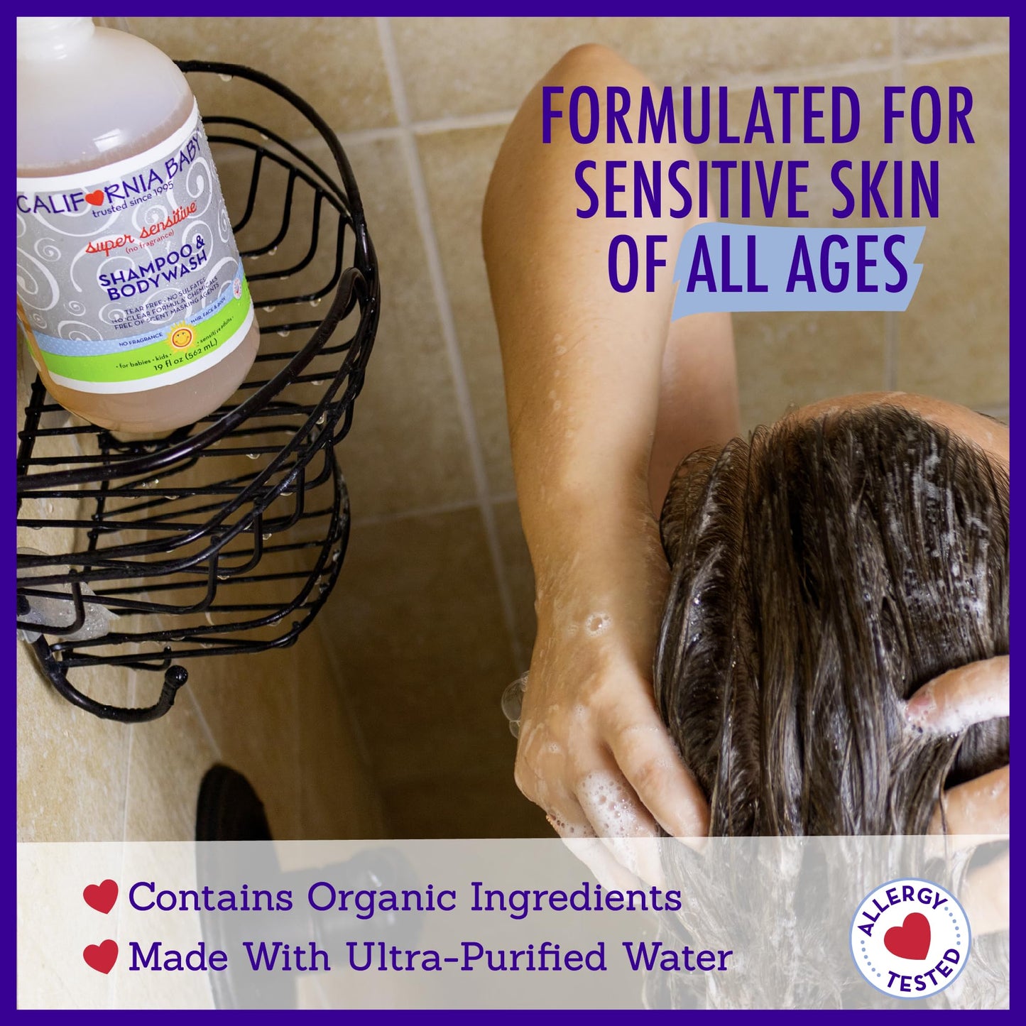 California Baby Super Sensitive Baby Shampoo And Body Wash | 100% Plant-Based | Gentle Fragrance Free Shampoo | Hypoallergenic |