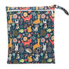 Sigzagor Wet Bag Baby Cloth Diaper Nappy Insert Reusable Washable With Two Zipper Pockets (Forest Animal Fox Owl)