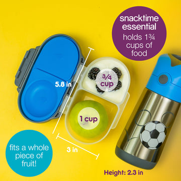 B.Box Snack Box For Kids & Toddlers: 2 Compartment Snack Containers, Mini Bento Box, Lunch Box. Leak Proof, Bpa Free, Dishwasher
