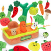 YULUOO Baby Toys for 6-12 Months, Fruits Vegetables Plush Montessori Toys, Color Shape Sorting Crinkle Rattle Textures Sensory T