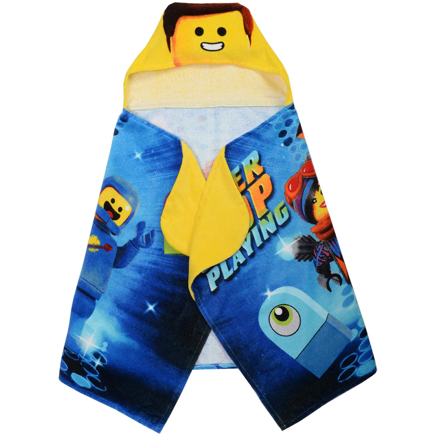 Franco Kids Bath Hooded Towel Wrap, 24 In X 50 In, Lego Movie