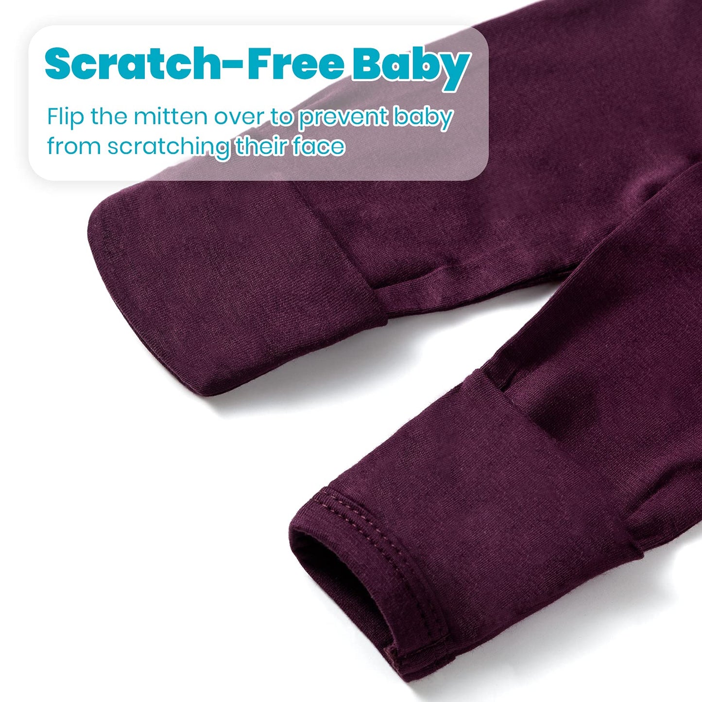 Newborn Baby Knotted Gown, Super Soft Silky Infant Long Sleeve Sleeper For Baby Girl And Boy Sleeping Bag With Mittens And Hat &