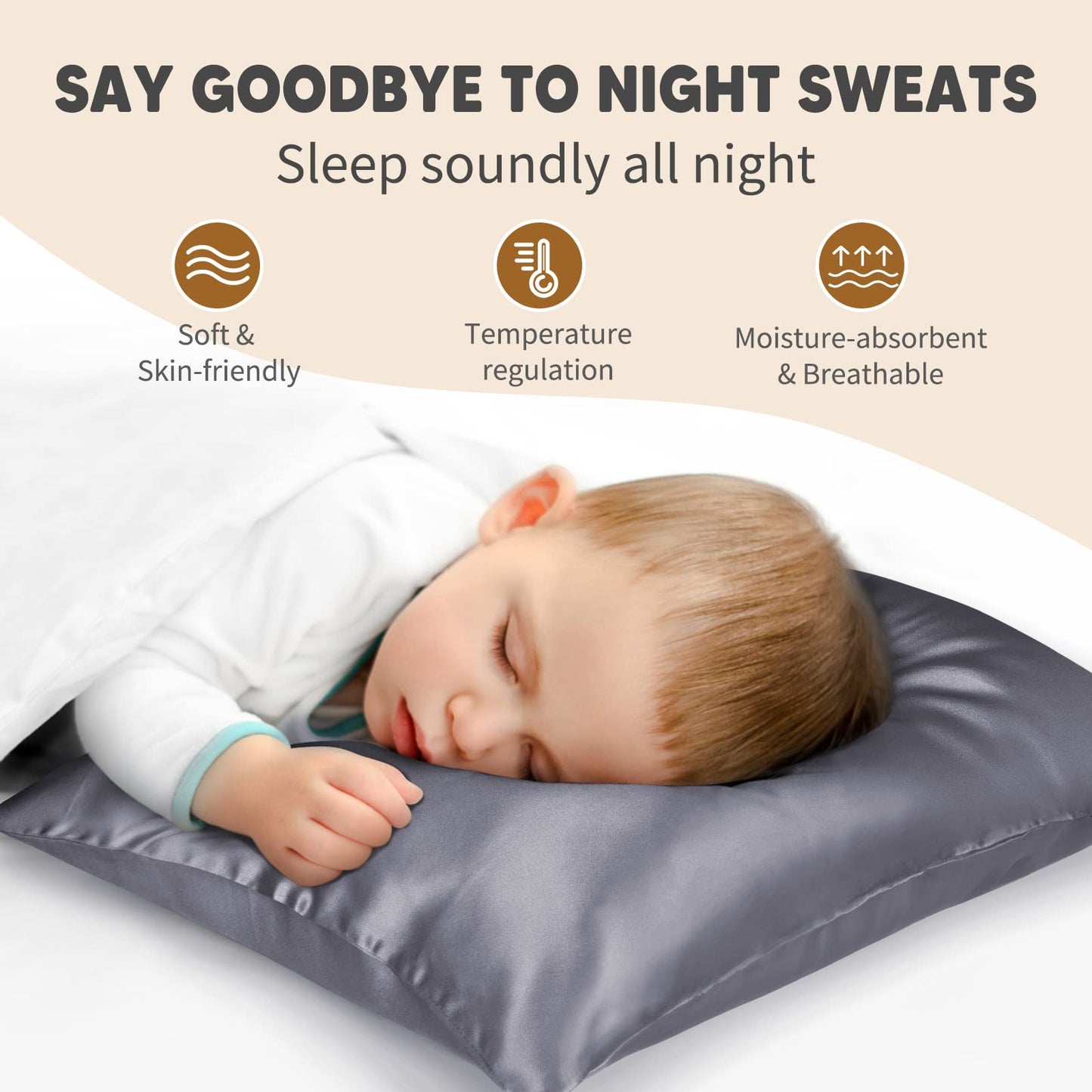 Olesilk 100% Mulberry Silk Toddler Pillowcase For Hair And Skin, Both Sides 19 Momme Pure Natural Silk Travel Pillow Cases With