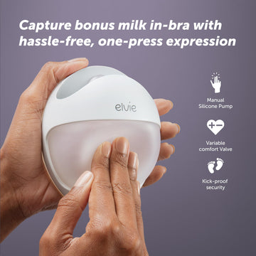 Elvie Curve Manual Wearable Breast Pump | Hands-Free, Kick-Proof, Portable Silicone Pump That Can Be Worn In-Bra For Gentle, Nat