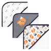 Hudson Baby Unisex Baby Cotton Rich Hooded Towels, Orange Fox, One Size
