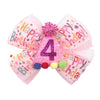 Sprinkle Confetti Hair Bow - First Birthday Pink Party Decoration for Baby Girls, Ice Cream Theme Birthday (4th Girls Hair Bow)