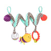 B. toys- B. baby- Wiggle Wrap- Baby Toy - Toy for Car Seat, Stroller, Crib - Spiral with 3 Hanging Toys - Rattle, Plush Bee & Te