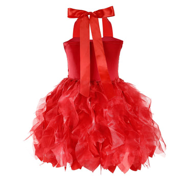 Red Tutu Dress For Girls Sparkly Sequin Christmas Princess Birthday Party Dress Costume For Little Girls Kids Halloween Prom Bal