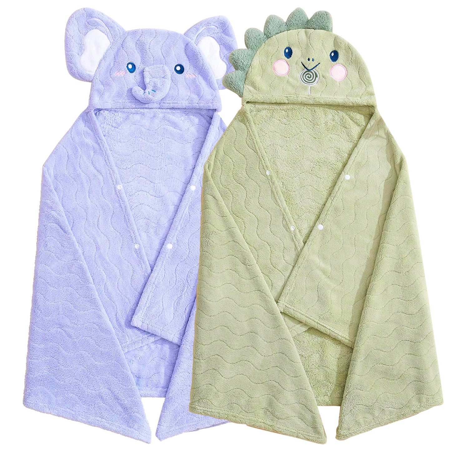 Toddler Towels Hooded Kids Bath Towel Unisex Toallas para Bebe 2-Pack 27.5X55 Thick Ultra Absorbent Soft Baby Towels with Hood B