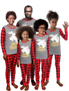 Family Feeling Baby Infant Holiday Christmas Glow In The Dark Moose Reindeer Plaid Matching Family Long Sleeves Pajamas Set Grey