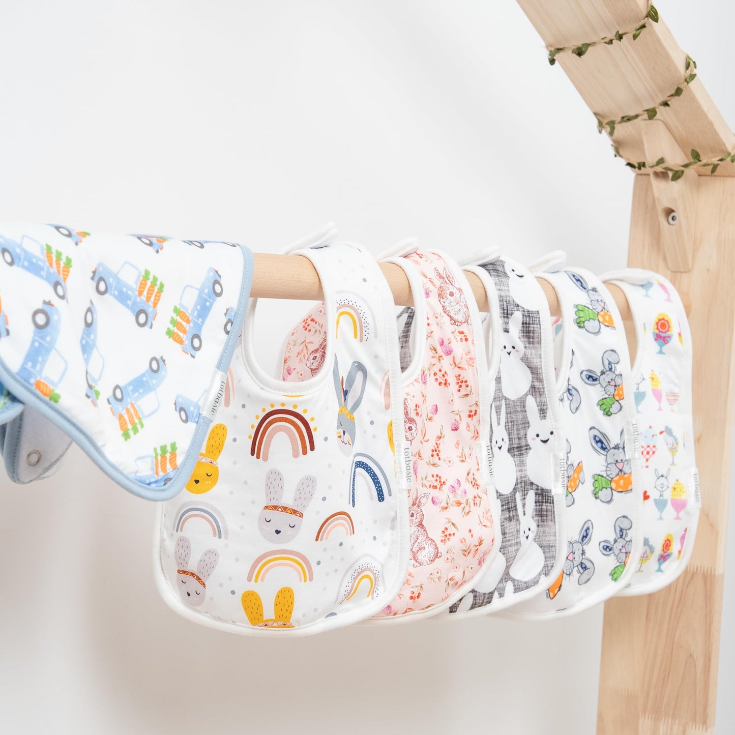 Totbasic Super Soft Baby Bibs For Spring Time, 18-Pack Light Girls Boys Drooling And Teething Bibs For 0-36 Months Infants Squar