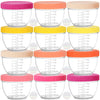 Youngever 18 Sets Baby Food Storage, 6 Ounce Baby Food Containers With Lids, 9 Bright Pink Colors, With Lids Labels