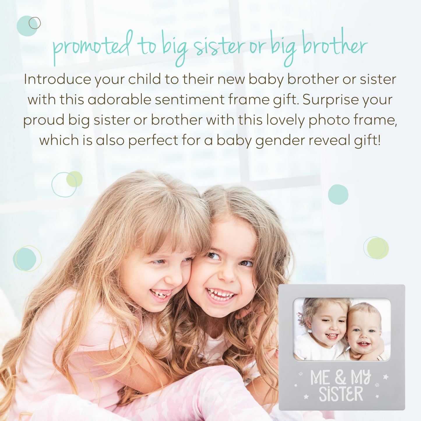 Tiny Ideas Me And My Sister Picture Frame, Baby Keepsake Frame, Sibling Gifts For Sisters, Brothers, Birthday, Shower, Baptism,