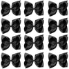 Oaoleer Big Hair Bows For Girls 12 Pcs 6' Black Grosgrain Ribbon Large Boutique Bow Alligator Clips Hair Accessories For Toddle
