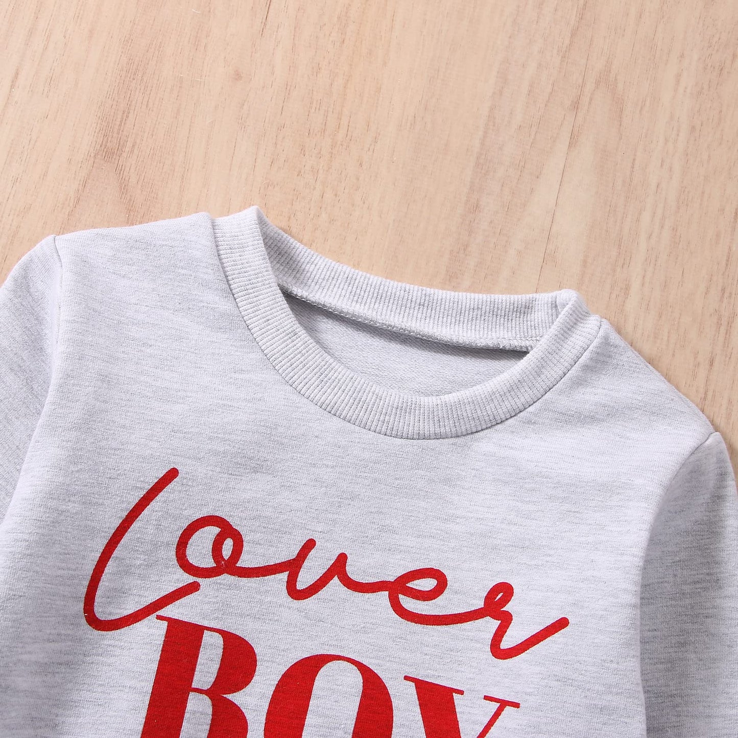 Karuedoo Toddler Baby Boy Girl Valentines Day Outfit Crewneck Sweatshirt Pullover Top Letter Print Long Sleeve T-Shirt Blouse (L
