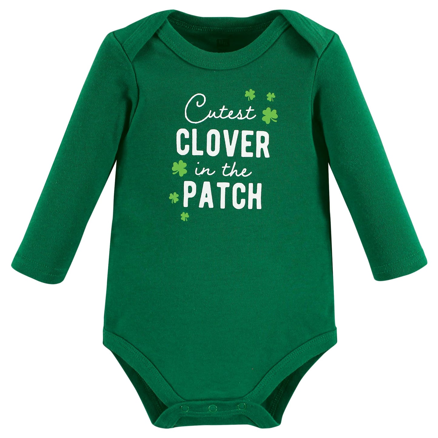 Hudson Baby Unisex Baby Cotton Long-Sleeve Bodysuits Cutest Clover, 9-12 Months