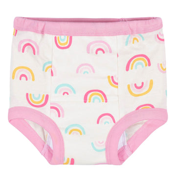 Gerber Baby Girls Infant Toddler 4 Pack Potty Training Pants Underwear Rainbow Turquoise And Pink 3T