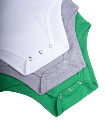 Ultra Game Unisex Baby 3-Pack Short-Sleeve Onesies, Assorted, 0-3M