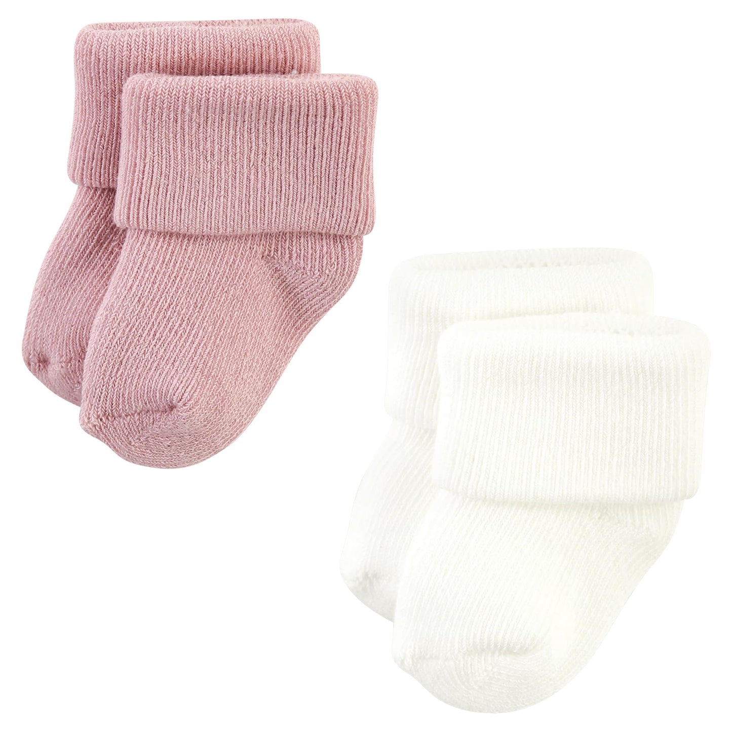 Hudson Baby Unisex Baby Cotton Rich Newborn And Terry Socks, Blush Stripe, 6-12 Months