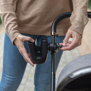 Nuby Cup & Phone Holder - 360 Rotating Clip, Securely Holds Baby Bottles, Cups & Water Bottles - Easy Access Hydration & Phone S