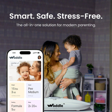 Woddle Baby Changing Pad, Baby Scale, 6 In 1 Waterproof Pad, Easy-To-Clean Changing Pad, Wipeable Changing Pad With Safety Belt,