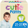 Cuties Boys 2T/3T Refastenable Potty Training Pants, Hypoallergenic With Skin Smart, 104 Count