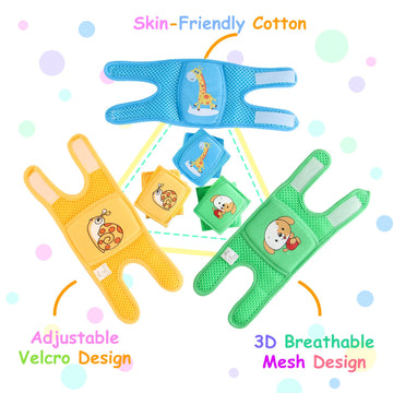 Nashrio Baby Knee Pads For Crawling (3 Pairs), Anti-Slip And Protect Infants & Toddlers Knees, Elbows And Legs. Adjustable Strap