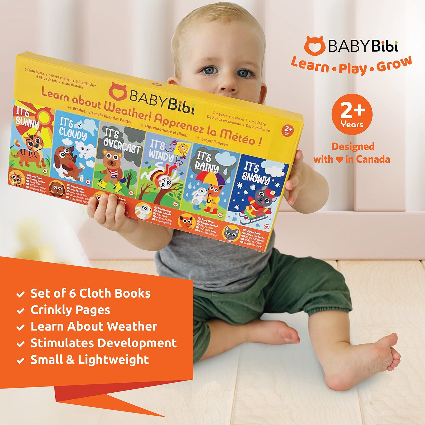 Cloth Books for Babies Weather Themed- Soft Baby Books Features Characters About Weather - Soft Baby Toys for Learning and Brain