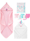 Simple Joys By Carters Baby Girls 8-Piece Towel And Washcloth Set, Pink Flamingowhite Unicorn, One Size