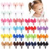 40Pcs Snap Baby Hair Bows Clips For Girls Grosgrain Ribbon Fully Wapped 2 Inch Infant Hair Barrettes Accessories For Baby Girls