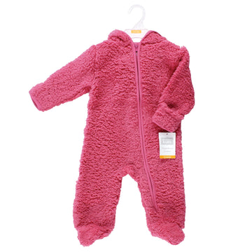 Hudson Baby Unisex Baby Fleece Sleep And Play, Dk Pink, 9-12 Months