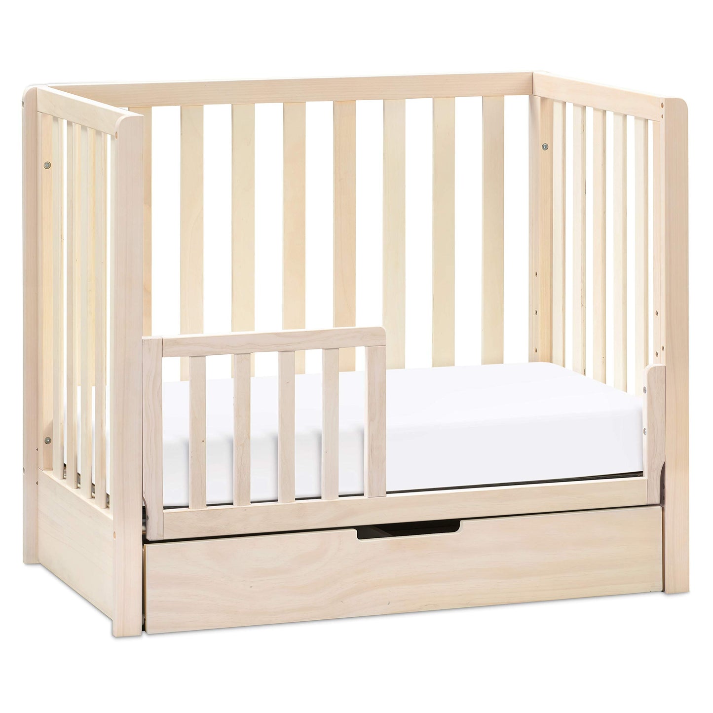 Carter'S By Davinci Colby 4-In-1 Convertible Mini Crib With Trundle Drawer In Washed Natural, Greenguard Gold Certified, Undercr
