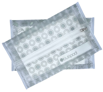 Butipods Slim Wet Wipe Case Travel Clutch Pouch Holder 2-Pack | Reusable Refillable Portable Baby Wipes Dispenser Container | Wi