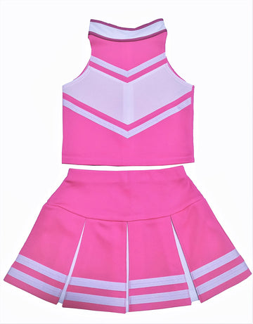Total 2550 Kidsgirls' Cheerleader Costume Uniform Cheerleading Children Dress Outfit Halloween Sweet Pinkwhite (S 2-5), (Ttam201