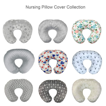 Artebona Kiddyklouds Nursing Pillow Slipcover - Breastfeeding Pillow Cover. Minky Fabric (Light Pink)