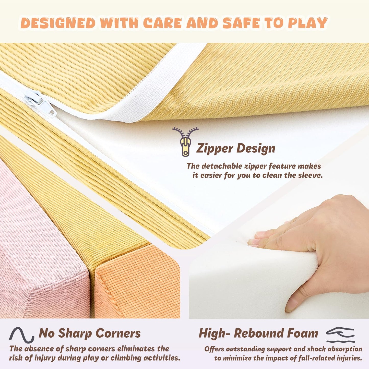 Quchi Climbing Toys For Toddlers, Toddler Climbing Toys Indoor, 5-Piece Foam Climbing Blocks With Ball Pit (Balls Not Included),