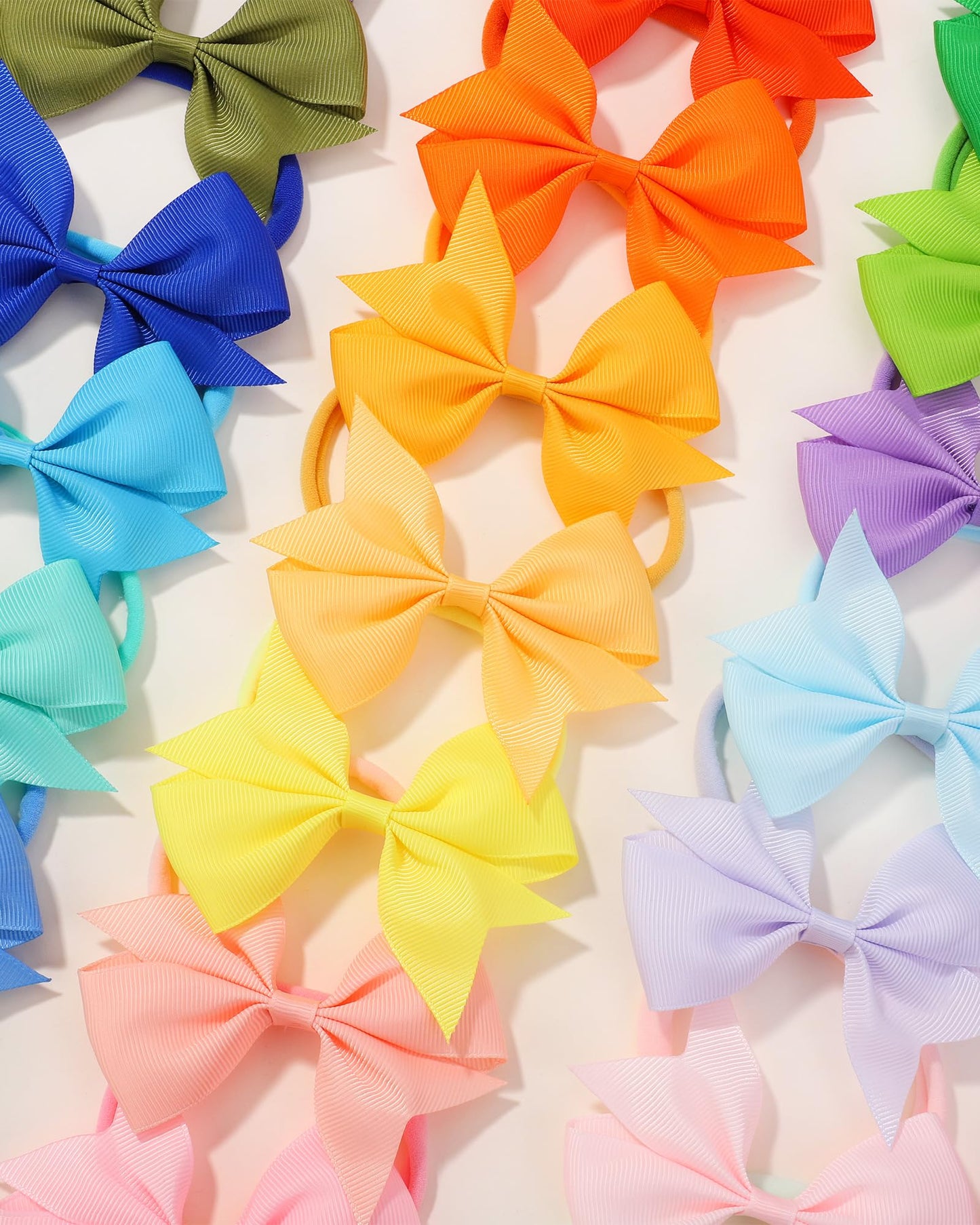 Jollybows 40Pcs Baby Girls Grosgrain Ribbon Hair Bows Headbands 4' Hair Band Hair Accessories For Infants Newborn Toddler