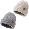 2 Pack Beanie For Baby Boys Soft Knit Baby Winter Hat Classic Grey Warm Baby Beanies
