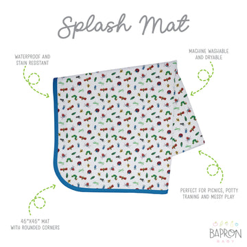 Bapronbaby Eric Carle Bug World Splash Mat - Waterproof Catch-All For Under High Chairs, Floors, Tables, Playtime Or Arts & Craf