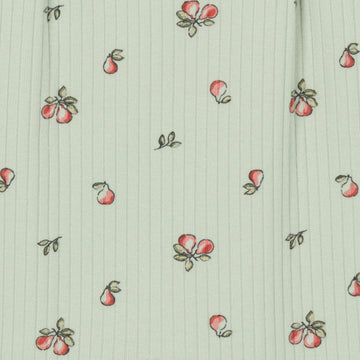 Gerber Baby Girls' Ruffle-Edge Romper, Green Pears, 6-9 Months