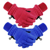 2 Pairs Kids Winter Ski Gloves Waterproof Warm Snow Mittens Full Finger Gloves For Toddlers Infants (Red, Royal Blue, 3-6 Years)