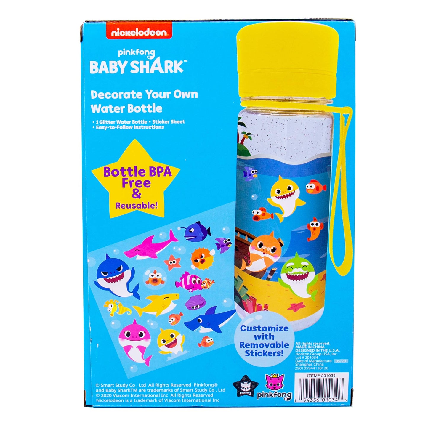 Horizon Group Usa Baby Shark Decorate Your Own Water Bottle