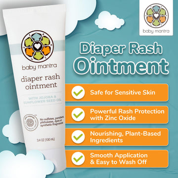 Baby Mantra Diaper Rash Cream For Baby - Soothing Relief - Diaper Cream Made With Natural, Hypoallergenic Ingredients - Best Zin