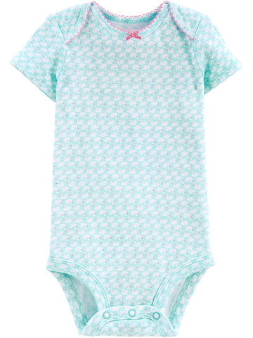 Simple Joys By Carter'S Baby Girls' 6-Pack Short-Sleeve Bodysuit, Multicolor/Ducks/Floral/Polka Dot/Stripe, 0-3 Months