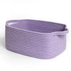 MEGASKET Purple Woven Basket, 13.5 x 10 x 6 Purple Empty Gift Basket to Fill, Decorative Cotton Rope Storage Bin for Or